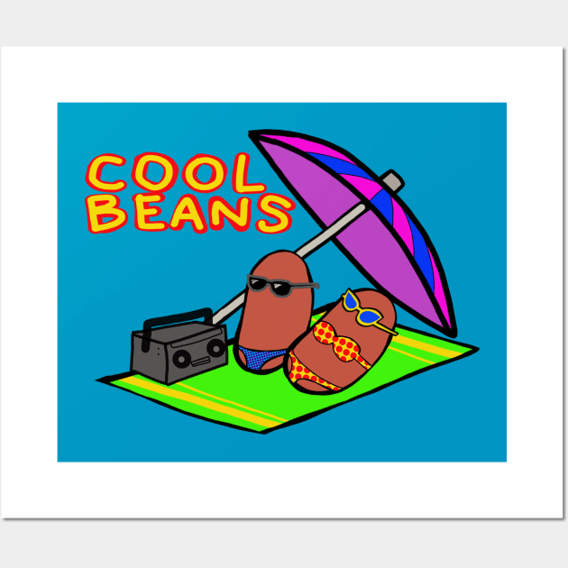 Cool Beans at the Beach Wall Art by wolfmanjaq